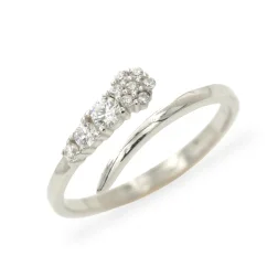 Stříbrný otevřený prsten se zirkony