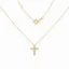 Zlatý náhrdelník s křížkem zdobený zirkony 43 - 45cm