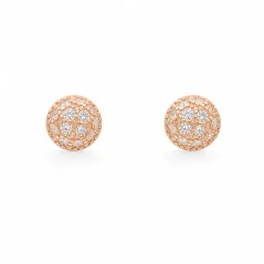 Drobné peckové náušnice rose gold se zirkony