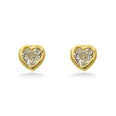 Stříbrné peckové náušnice srdíčka se zirkony