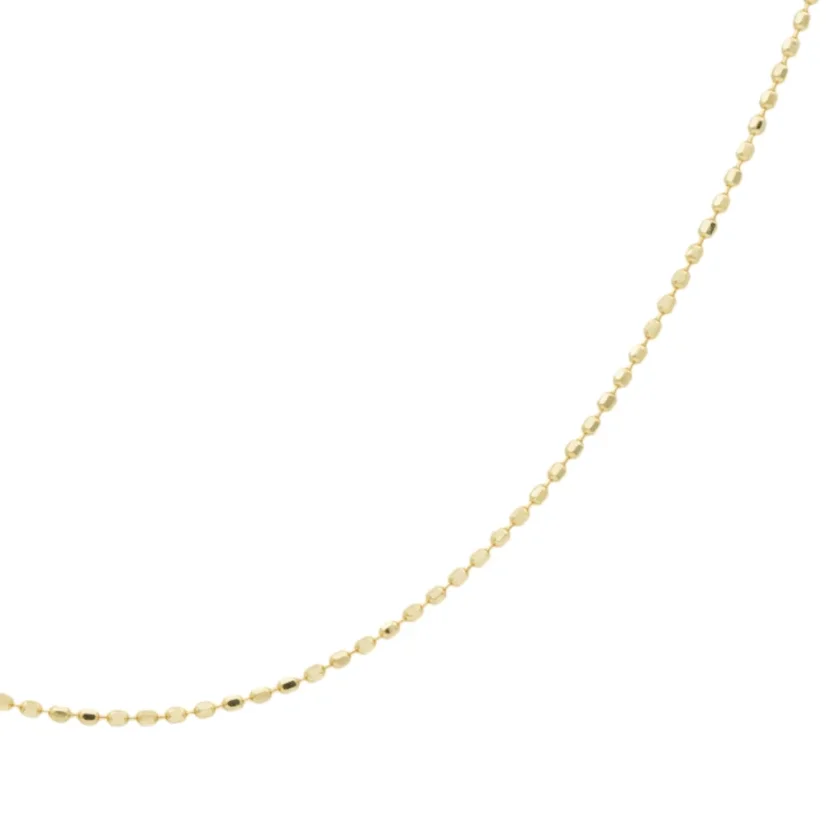 Jemný zlatý řetízek s válečky 45cm