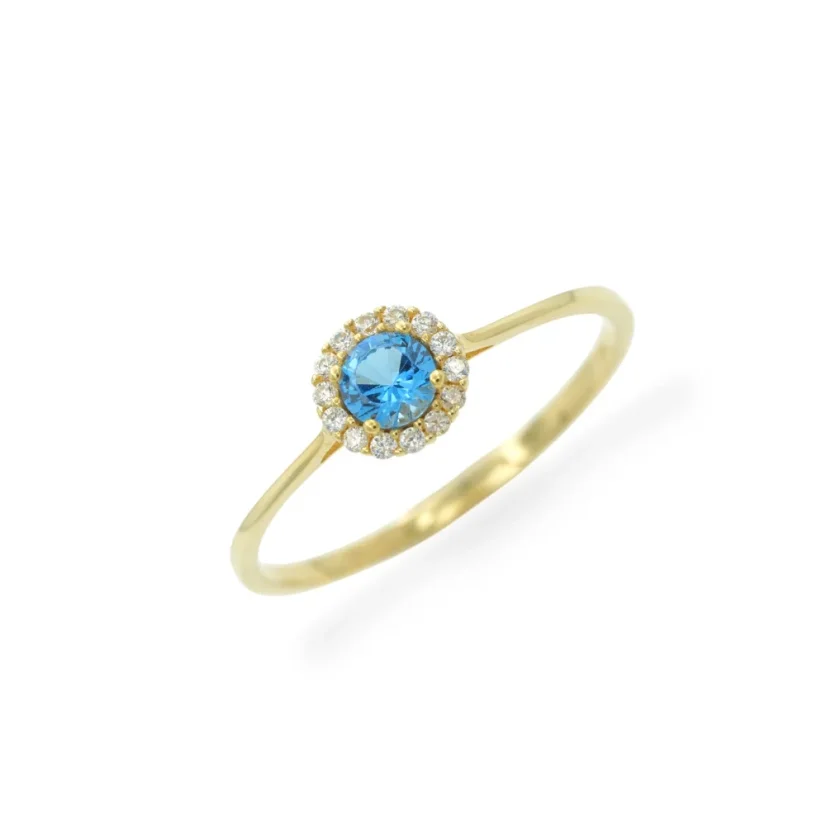 Zlatý prsten s Topazem 1,13g