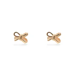Stříbrné peckové náušnice mašličky rose gold