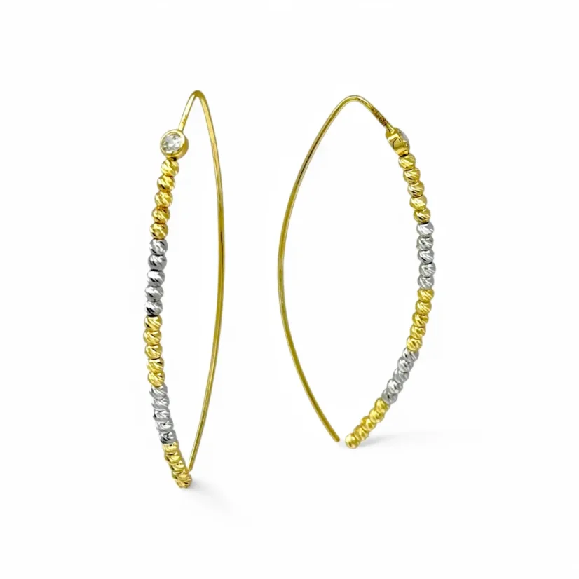 Exkluzivní zlaté kombinované náušnice provlékací 3,94g