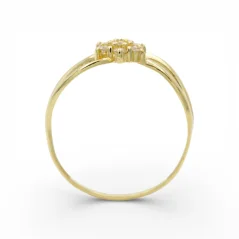 Zlatý prsten s hvězdou z čirých zirkonů 1,34g