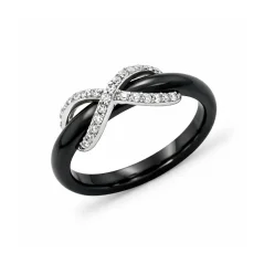 Keramický prsten se stříbrem s motivem nekonečna