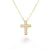 Zlatý náhrdelník s křížkem zdobený zirkony 43 - 45cm