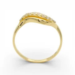 Zlatý prsten ve tvaru vlnky se zirkony 1,90g