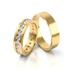 Luxusní set snubních prstenů s přírodními diamanty
