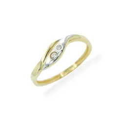 Kombinovaný zlatý prsten se zirkony
