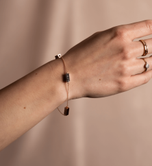 Zlatý náramek kombinovaný gravírovaný 17-19cm 1,83g