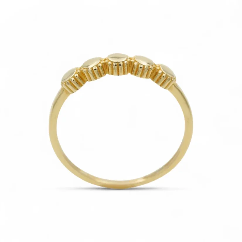 Jemný zlatý designový prsten slunce - Velikost: 56