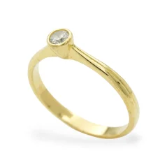 Minimalistický zásnubní stříbrný prsten se zirkonem