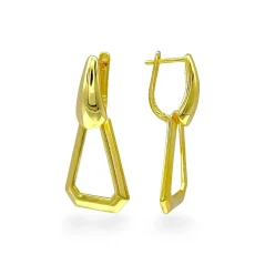 Luxusní zlaté náušnice visací geometrické 4,62g