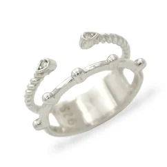 Designový stříbrný prsten dvojitý