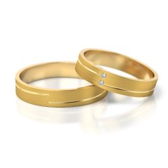 Elegantní souprava snubních prstenů s brilianty ve zlatě