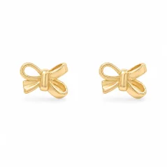 Stříbrné peckové náušnice mašličky rose gold