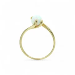 Zlatý prsten s bílým opálem