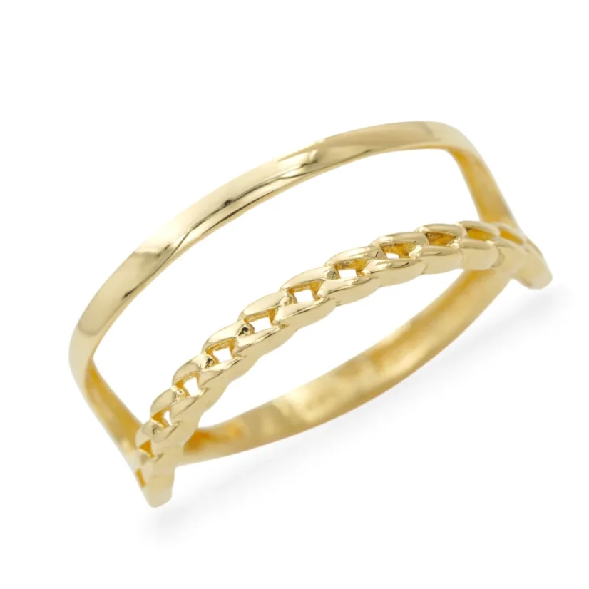 Zlatý prsten dvojitý ve vysokém lesku 1,33g