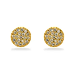 Stříbrné pozlacené peckové náušnice zdobené zirkony