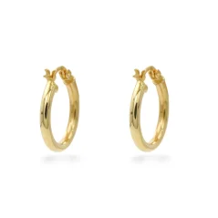 Zlaté náušnice Kruhy 1,3 cm lesklé 2,31g