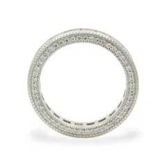 Stříbrný prsten s čirými zirkony