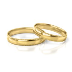 Minimalistický set snubních prstenů se zdobením