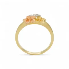 Kombinovaný zlatý prsten květiny