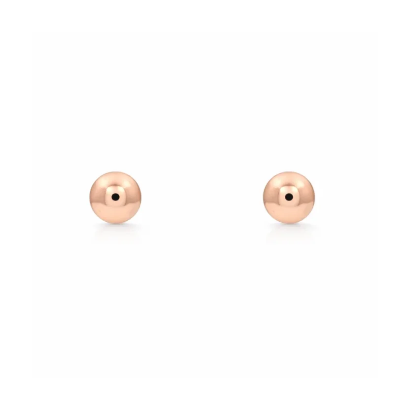 Minimalistické stříbrné peckové náušnice rose gold