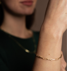 Zlatý náramek Paperclip 19cm 2,06g