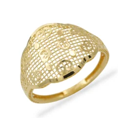 Výrazný zlatý prsten se síťováním 1,36g