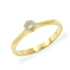 Minimalistický zásnubní stříbrný prsten se zirkonem