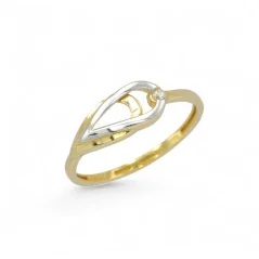 Zlatý prsten kombinovaný s kamínkem 1,26g