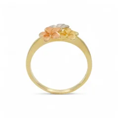 Kombinovaný zlatý prsten květiny