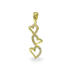 Zlatý přívěsek se srdíčky a kamínky 1,33g