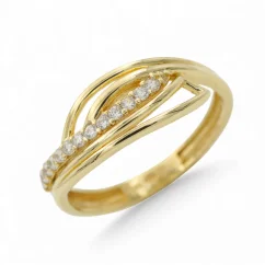Zlatý prsten s řadou zirkonů 1,89g
