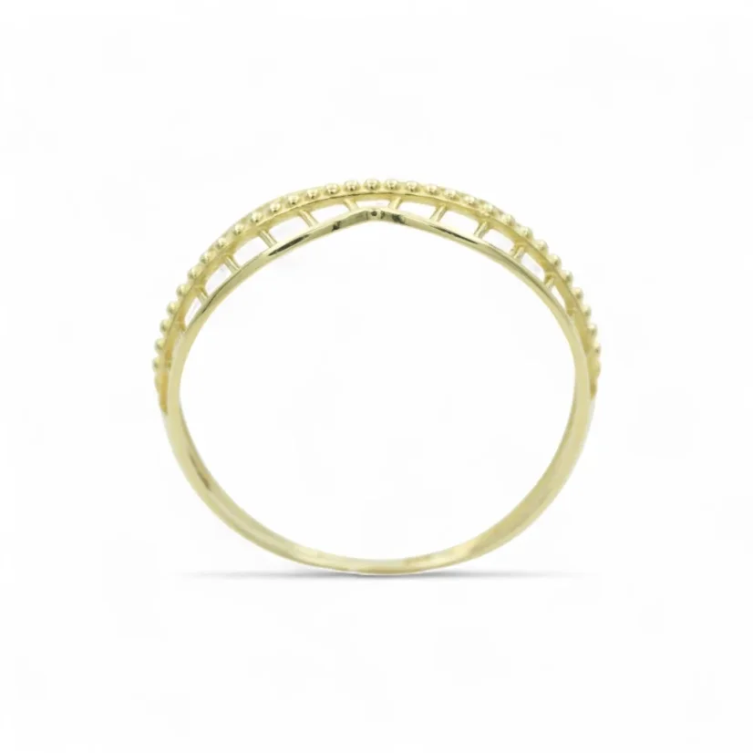 Celozlatý prsten s moderním vzorem