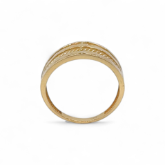 Výrazný prsten celozlatý se zdobením