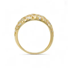 Designový celozlatý prsten kombinovaný