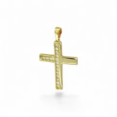 Zlatý přívěsek Kříž se zirkony 1,79g