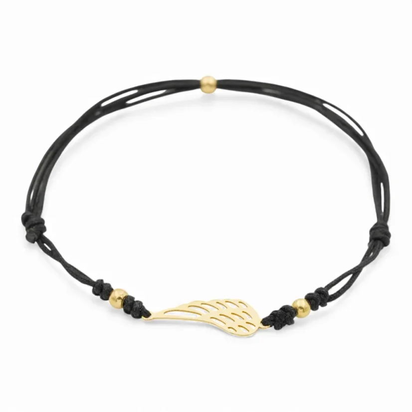 Šňůrkový náramek se zlatem Křídlo