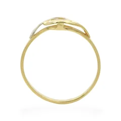 Zlatý prsten s bílým zlatem v.57 1,46g