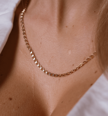 Luxusní zlatý náhrdelník plochý 55cm