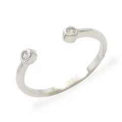 Otevřený stříbrný prsten se zirkony