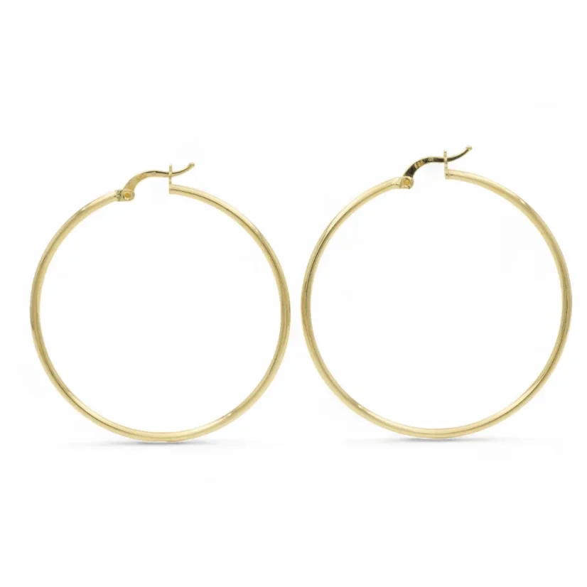 Výrazné zlaté kruhové náušnice 4,5cm 3,56g