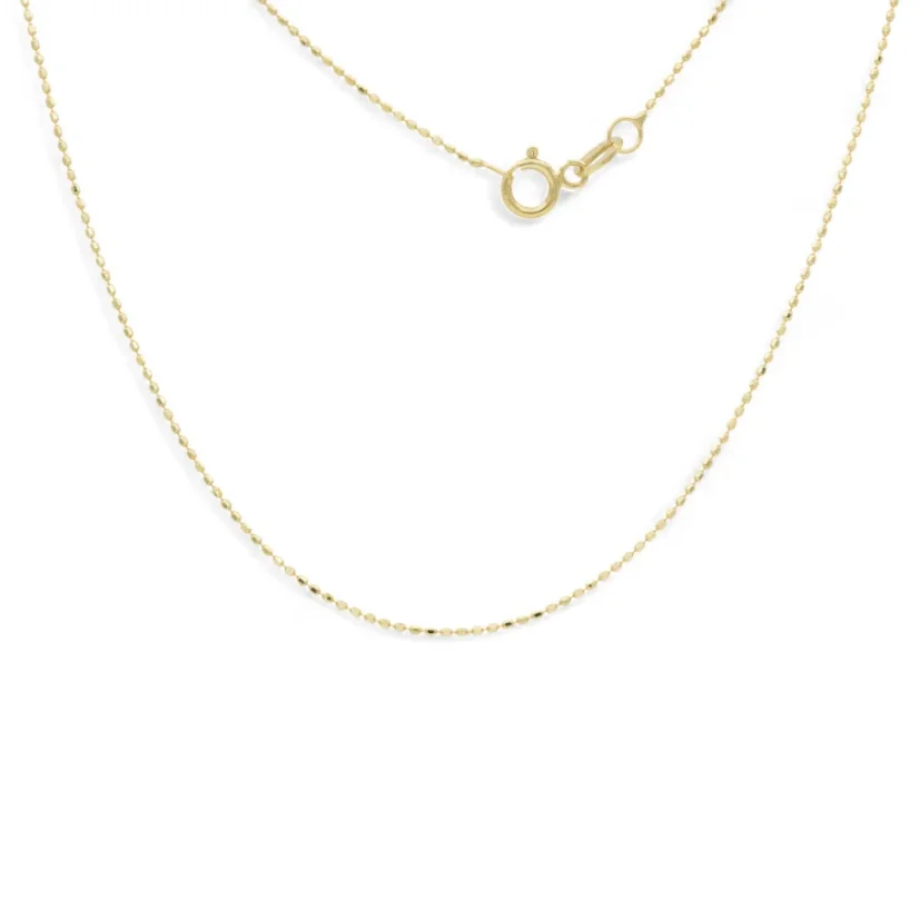 Jemný zlatý řetízek s válečky 45cm