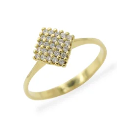 Zlatý prsten s čirými zirkony 2,60g