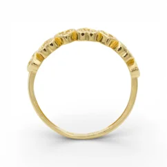 Zlatý prsten se srdíčky a zirkony 1,60g