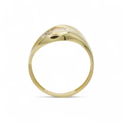Kombinovaný zlatý prsten s gravírem 2,54g