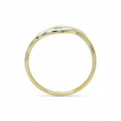 Kombinovaný zlatý prsten se zirkony